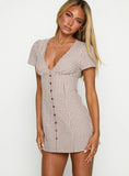 Loveliness Playsuit Brown Check Petite