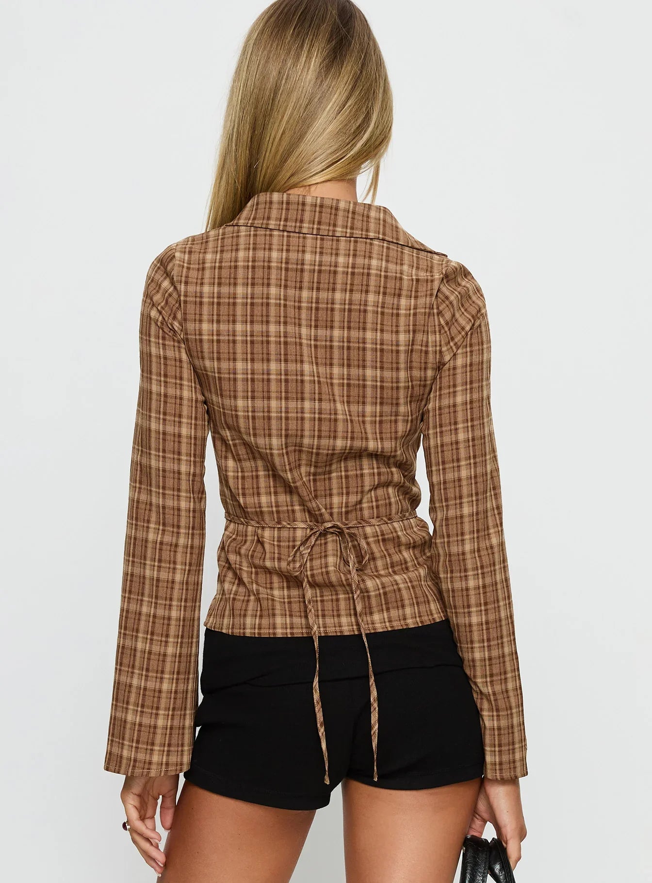 Arianwyn Long Sleeve Shirt Brown Check