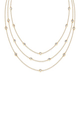 Ettika Perfect Crystal Dotted 18K Gold Plated Layered Necklace