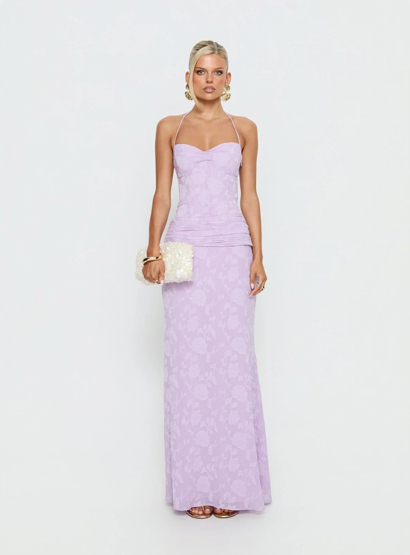 Love From Portofino Corset Maxi Dress Lilac
