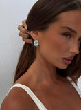 Endellion Hoop Earrings Silver Turqouise