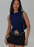 Suzu Sleeveless Knit Top Navy