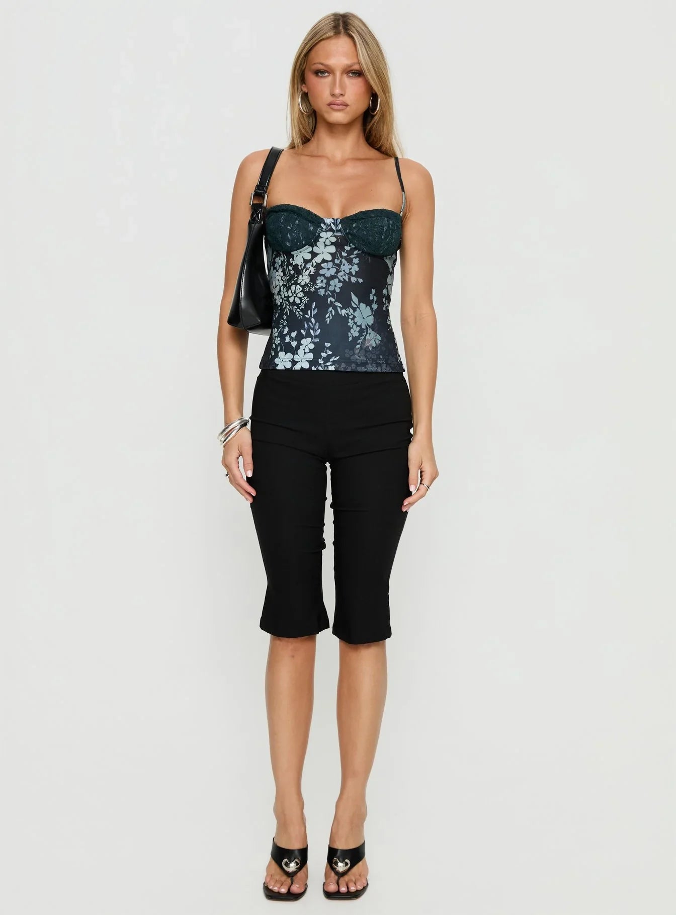 Cacy Cami Top Navy Floral