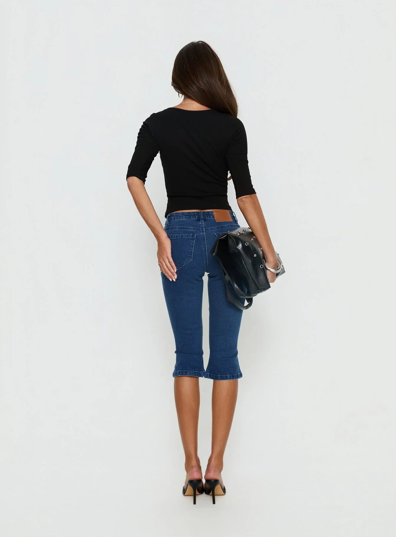Kissimo Kick Flare Capri Pants Indigo Blue