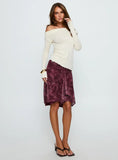 Esmeray Midi Skirt Mesh Tonal Paisley Plum