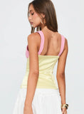 Zariela Contrast Bust Top Pink Yellow