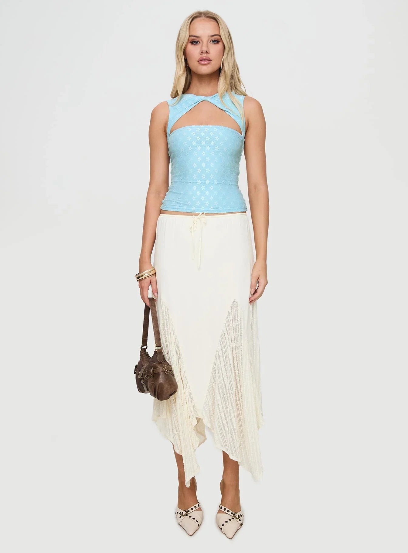 Martiney Twisted Tank Top Blue