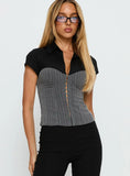 Bobette Corset Top Black Grey