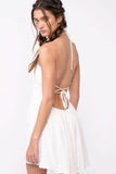 Kristen White Halter Mini Dress