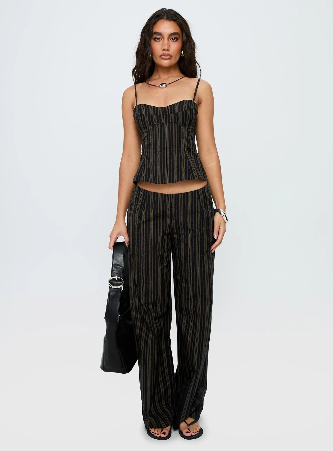 Kierstyn Corset Set Black Stripe Petite