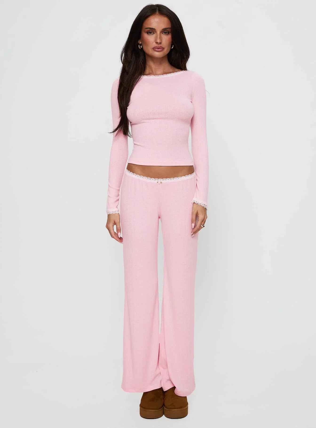 Whimsie Long Sleeve Sleep Top Pink