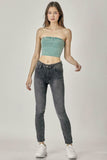 Avery Washed Green Ribbed Tube Top