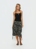 Lysandra Button Halter Top Black