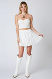 Vanessa White Tiered Mini Skirt