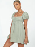 Lets Dance Mini Dress Sage