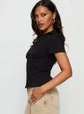 What A Show Button Up Top Black