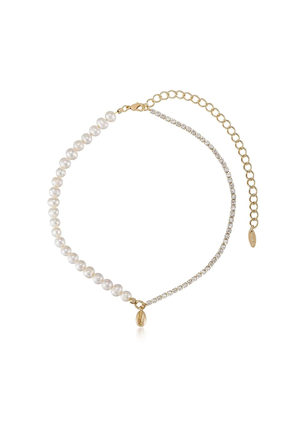 Ettika Pearl Crystal And Shell Necklace