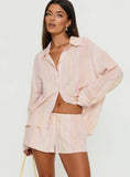 Opheliah Drawstring Shorts Pink Stripe