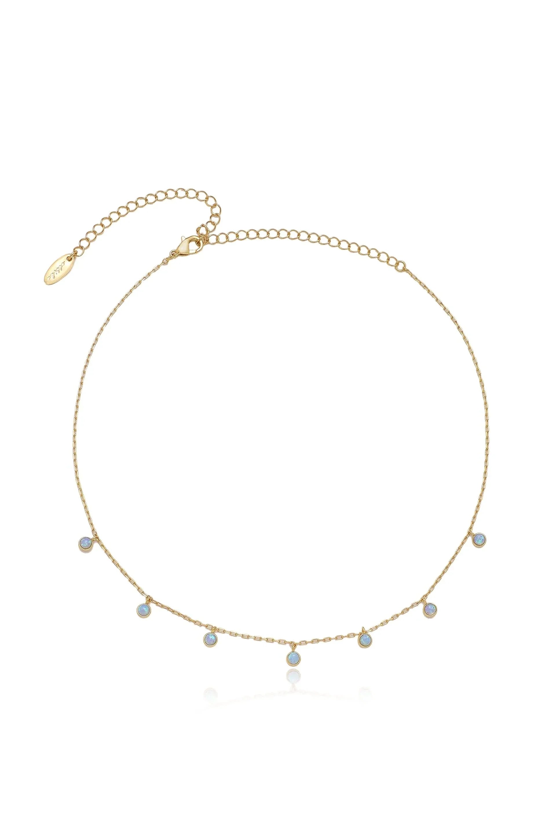 Ettika Fine Tune Blue Opal Necklace
