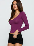 Count Me In Long Sleeve Top Plum