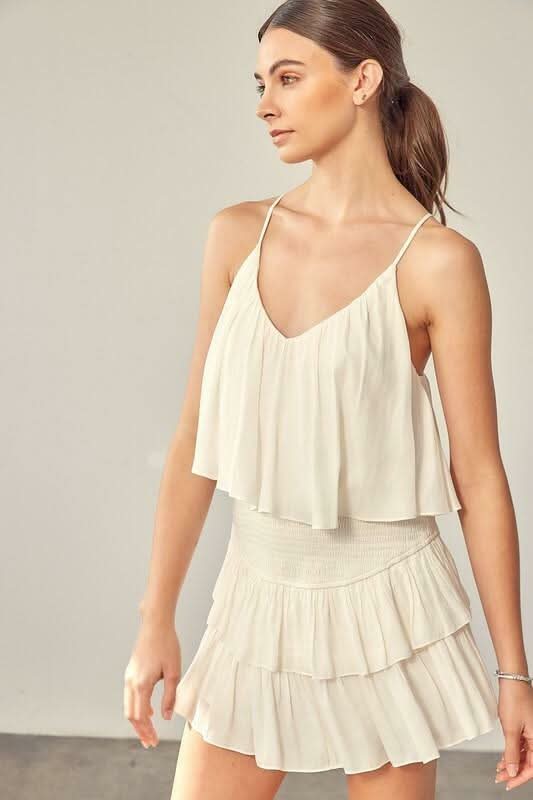 San Antonio Cream Ruffle Romper