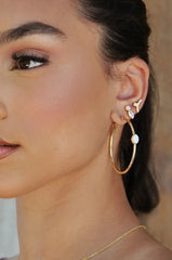 A Drop Of Opal 18k Gold Hoop Earrings