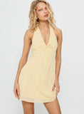 Laraline Halter Mini Dress Lemon