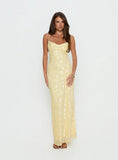 Celena Maxi Dress Lemon Burnout