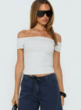 Baseline Boat Neck Top Grey Marle