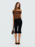 Kaari Off Shoulder Corset Top Chocolate