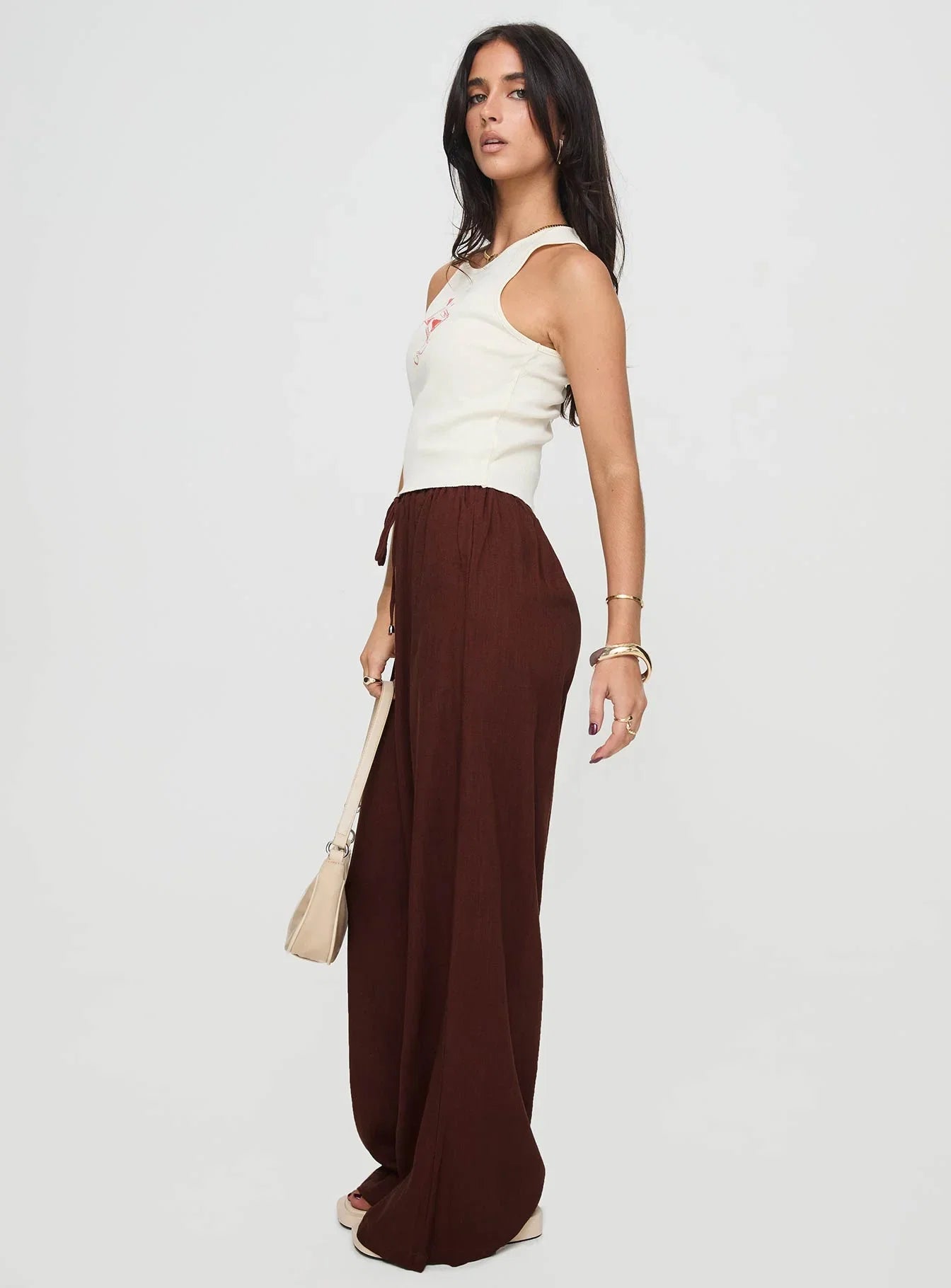 Ogilvie Linen Blend Pants Chocolate