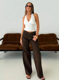 Lando Low Rise Straight Leg Jeans Chocolate