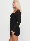 Monologue Long Sleeve Mini Dress Black