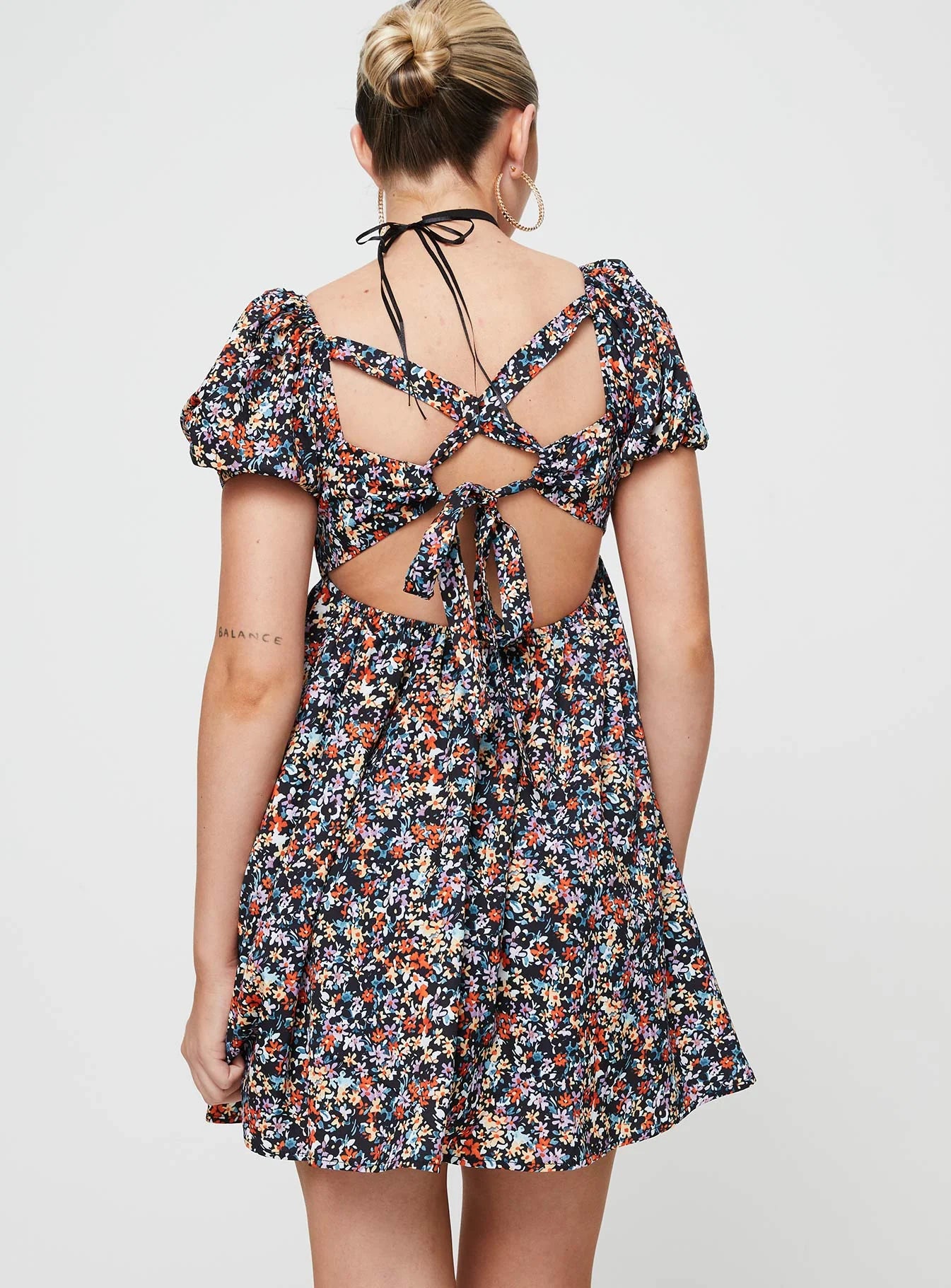 Lets Dance Mini Dress Black Floral