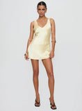Kingslie Low Back Mini Dress Baby Yellow
