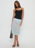 Lyza Sheer Midi Skirt Blue Polka