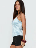 Lunetta Picot Trim Cami Top Blue