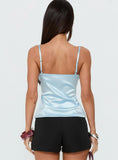 Lunetta Picot Trim Cami Top Blue