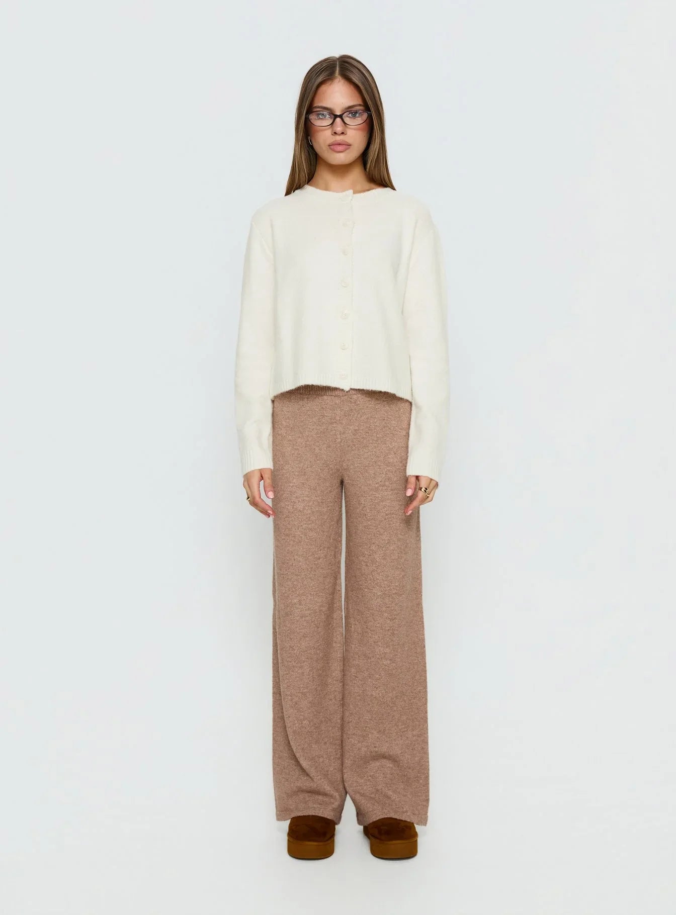 Bekki Wide Leg Knit Pant Mocha