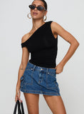 Pacific Coast Denim Cargo Skirt Dark Wash