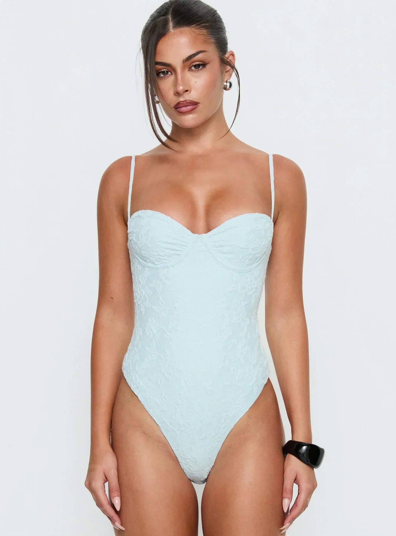 Alorah Textured Bodysuit Blue