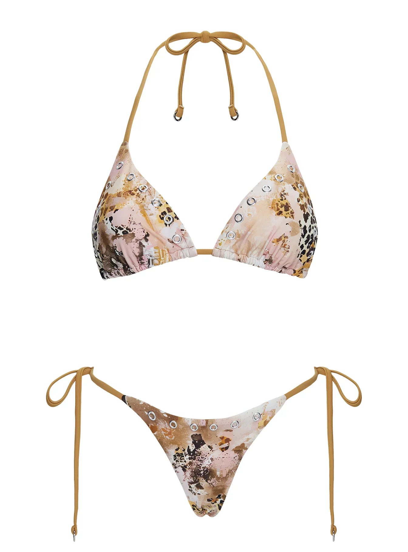 Noxie Triangle Bikini Top Leopard Multi