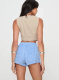 Beach House Shorts Blue White Gingham