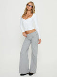 Nevivi Foldover Studded Pants Grey Marle