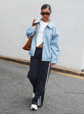 Goldsmith Faux Suede Bomber Jacket Blue