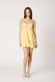 Argie Yellow Gingham Strapless Romper