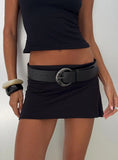 Emlynn Faux Leather Belt Black Silver