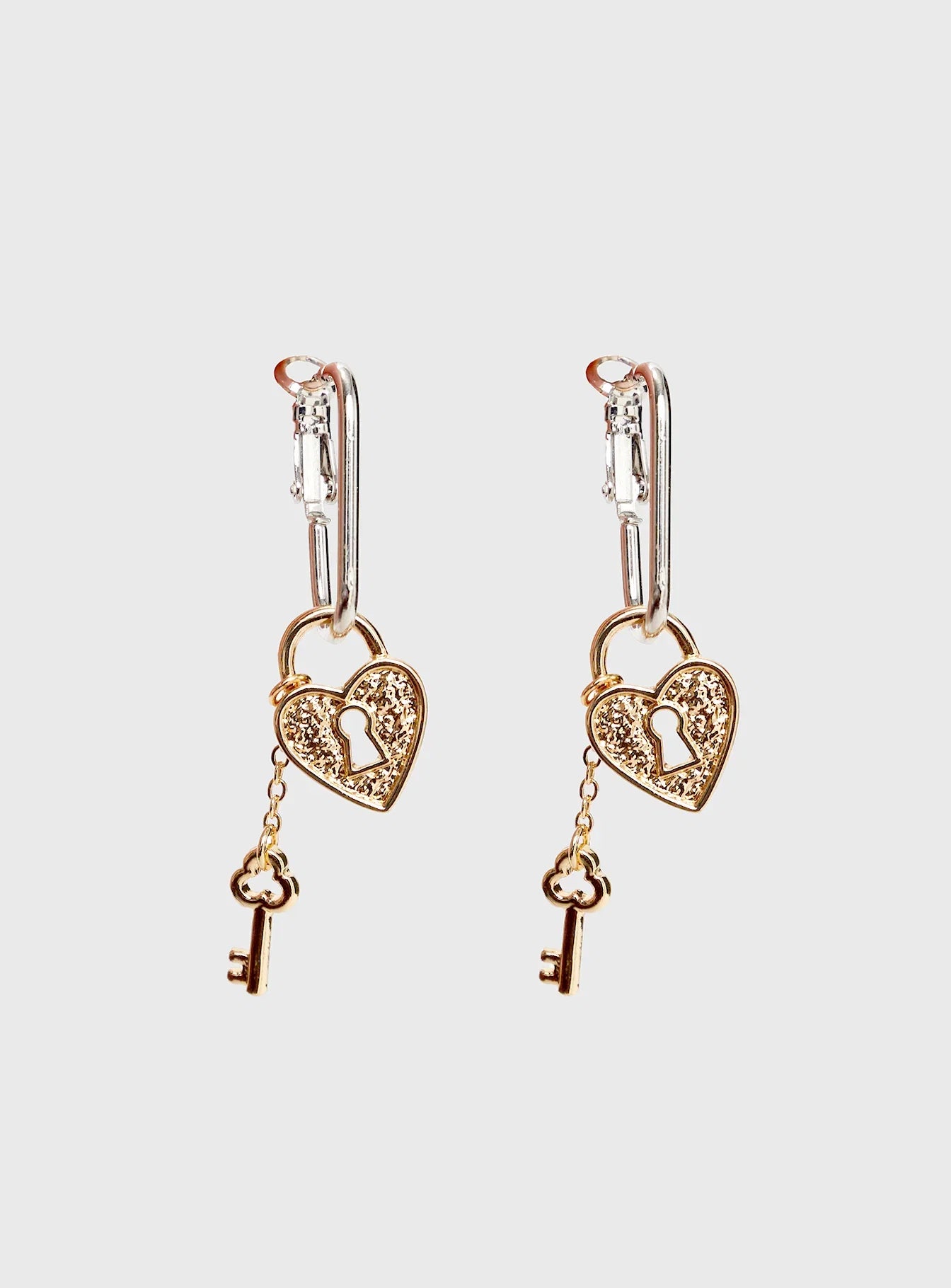 Lock Key Earrings Gold