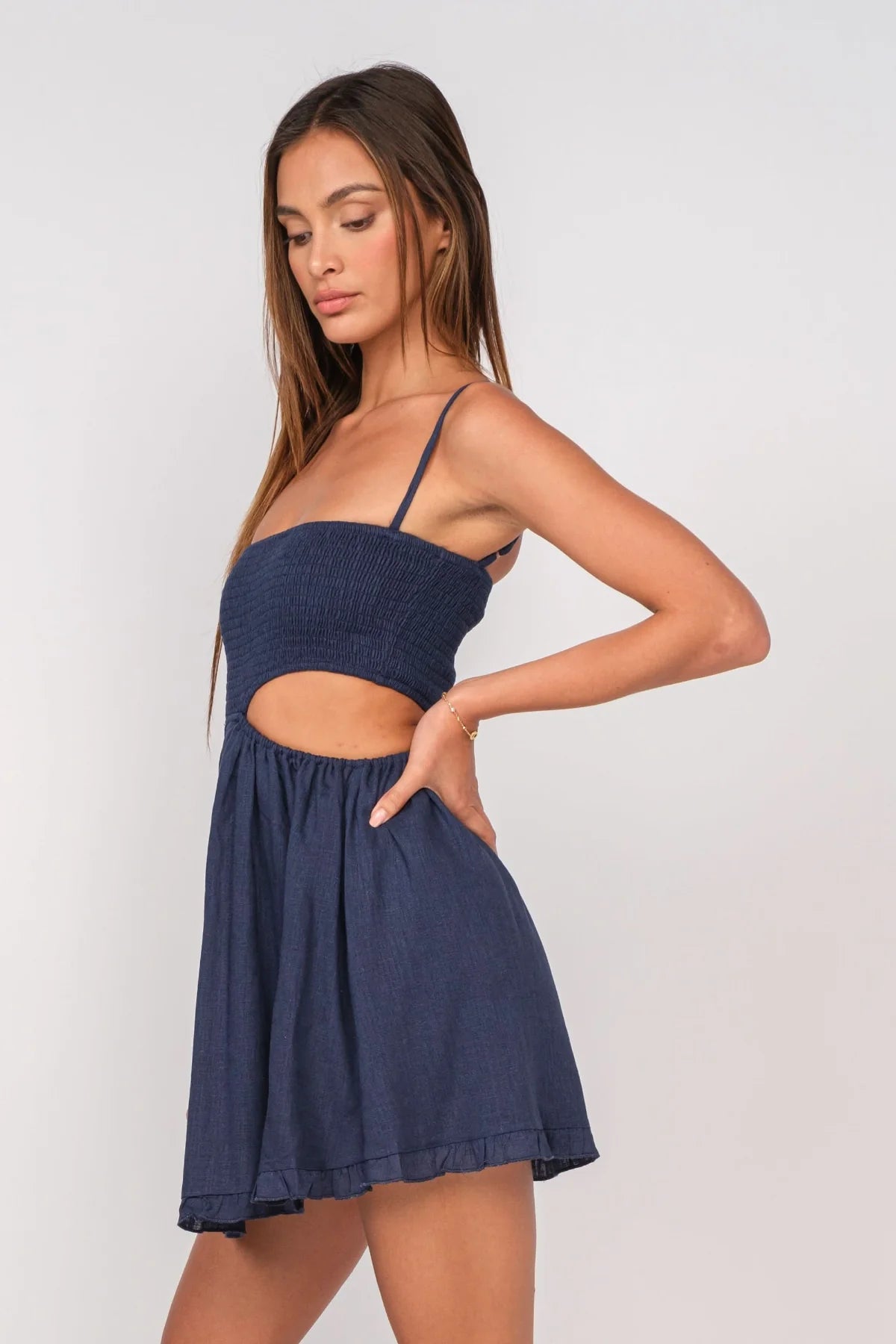 Nadia Navy Blue Cutout Mini Dress