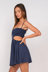 Nadia Navy Blue Cutout Mini Dress